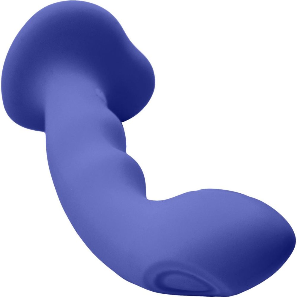 G-Spot Vibrators | Strap-on-Me Tapping Dildo Wave Rechargeable Waterproof Silicone Vibrating Suction Cup Dildo – Night Blue