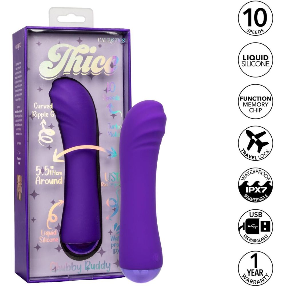 G-Spot Vibrators | Thicc Chubby Buddy Rechargeable Waterproof Silicone G-Spot Vibrator – Purple