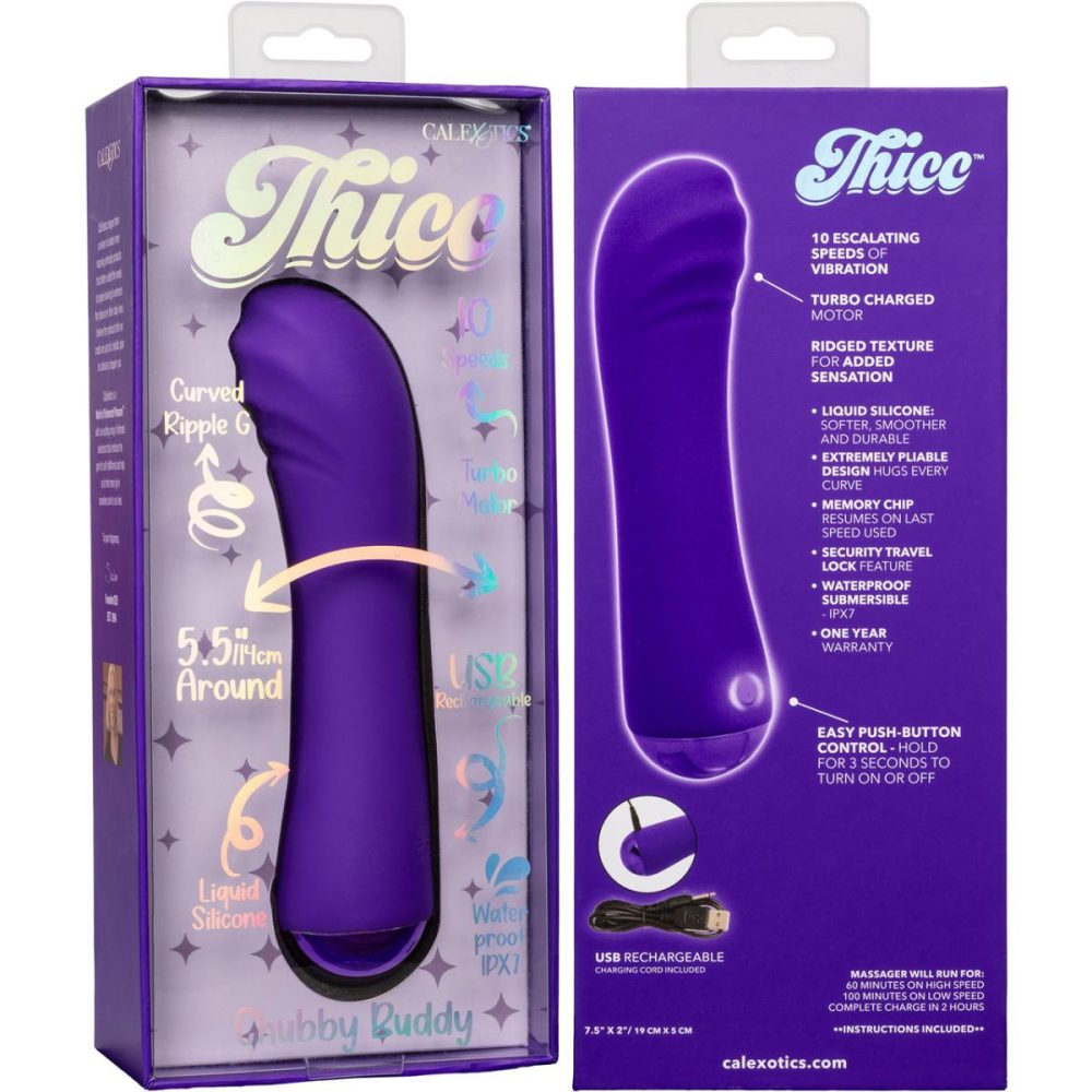 G-Spot Vibrators | Thicc Chubby Buddy Rechargeable Waterproof Silicone G-Spot Vibrator – Purple