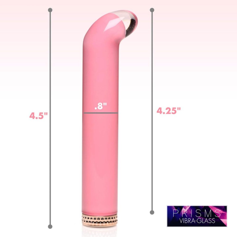 G-Spot Vibrators | Vibra-Glass 10X Rechargeable Mini G-Spot Glass Vibrator – Pink