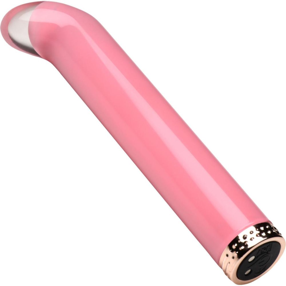 G-Spot Vibrators | Vibra-Glass 10X Rechargeable Mini G-Spot Glass Vibrator – Pink