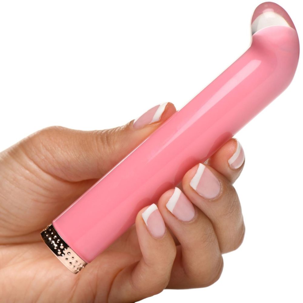 G-Spot Vibrators | Vibra-Glass 10X Rechargeable Mini G-Spot Glass Vibrator – Pink