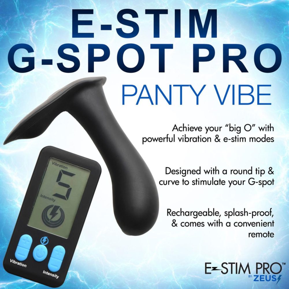 G-Spot Vibrators | Zeus E-Stim Pro Panty Vibe Rechargeable Silicone G-Spot Vibrator With Remote