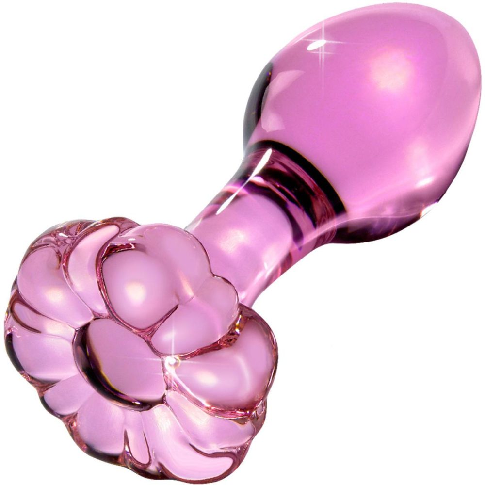 Glass & Ceramic Anal Toys | Icicles No. 48 Pink Glass Butt Plug