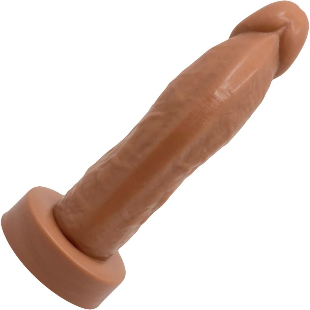 Harness Compatible Dildos | BIG Daddy Diedrich Large 8.25" Platinum Silicone Realistic Dildo – Caramel