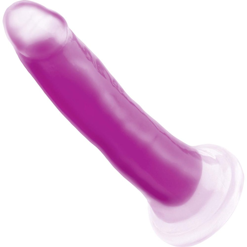 Harness Compatible Dildos | Lollicock Glow In The Dark 8" Silicone Suction Cup Dildo – Purple