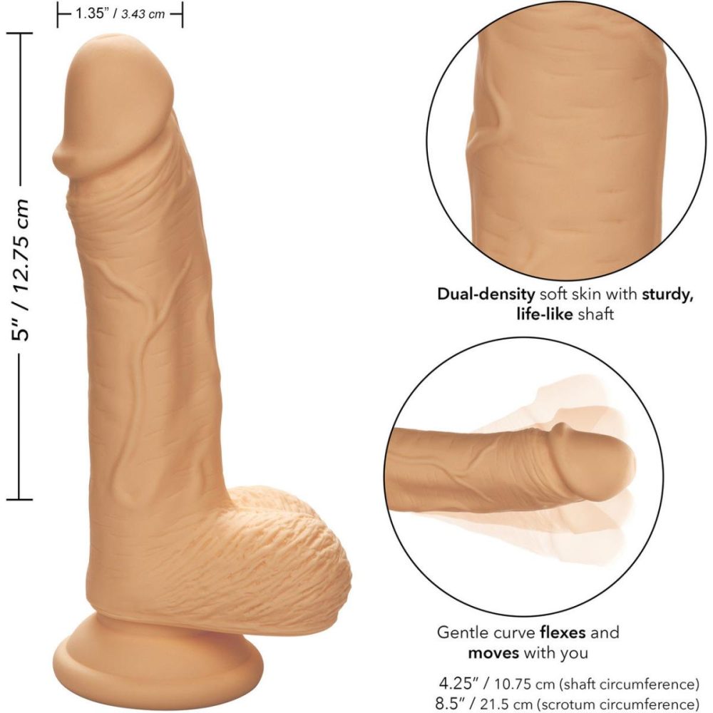 Harness Compatible Dildos | Silicone Studs Realistic 5" Suction Cup Dildo – Vanilla