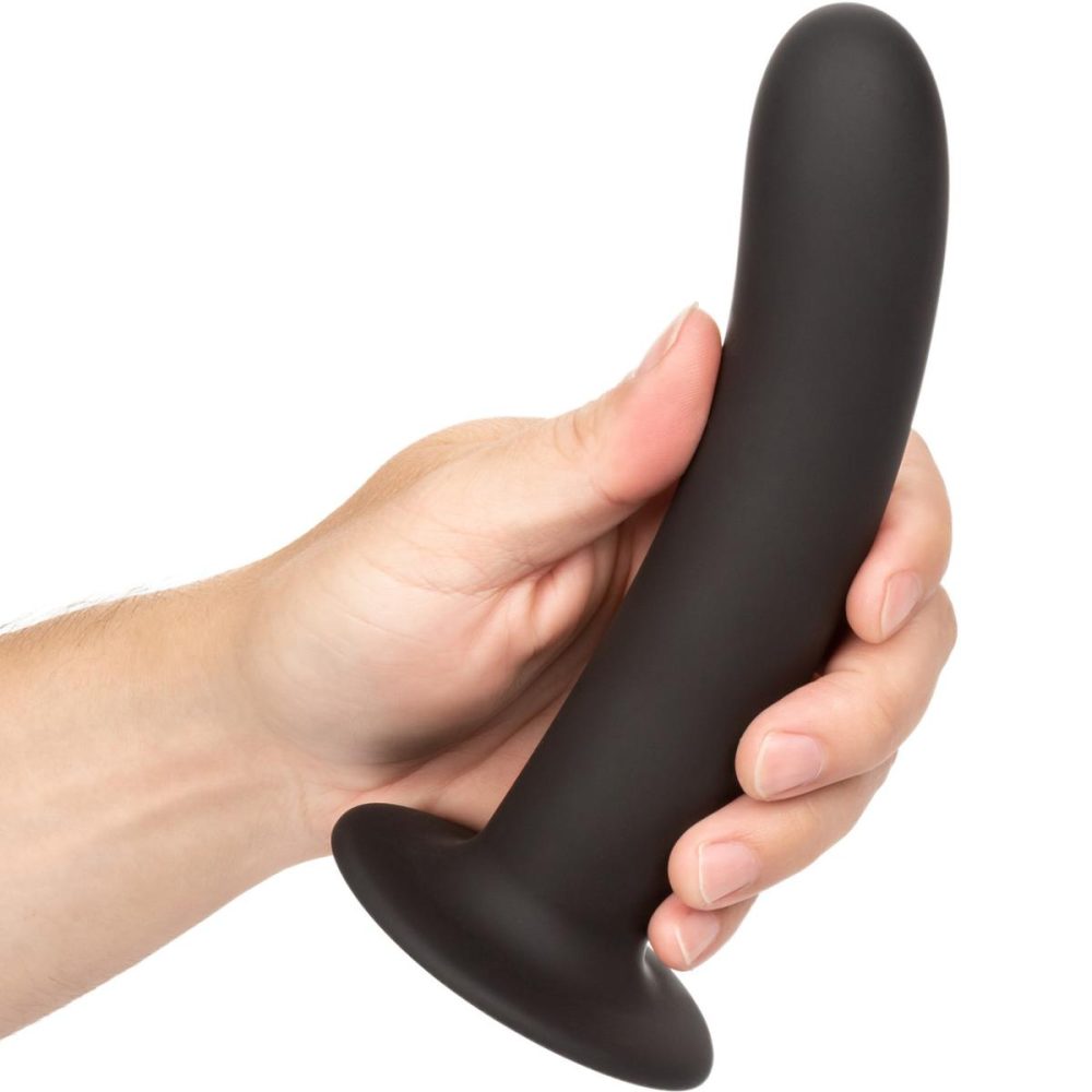 Non-Phallic Dildos | Boundless 7" Smooth Silicone Suction Cup Dildo – Black