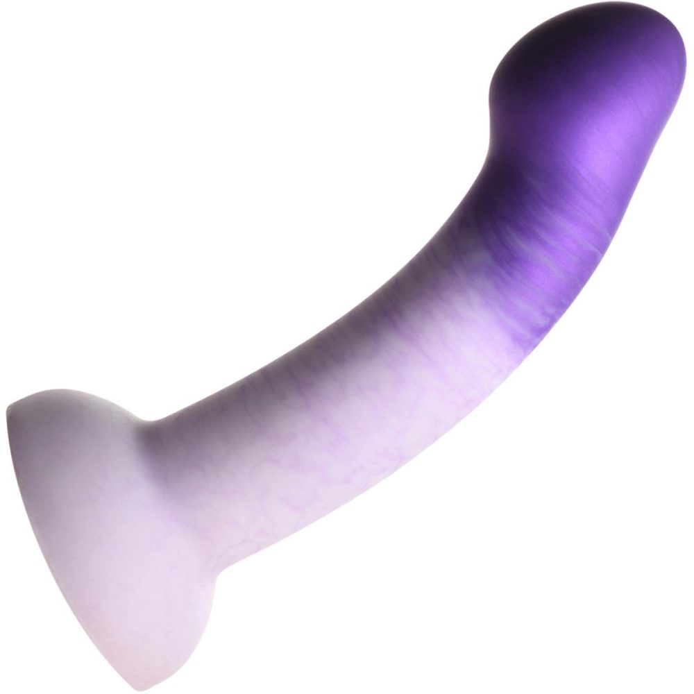 Non-Phallic Dildos | G-Swirl G-Spot 6.9" Silicone Suction Cup Dildo – Purple & White