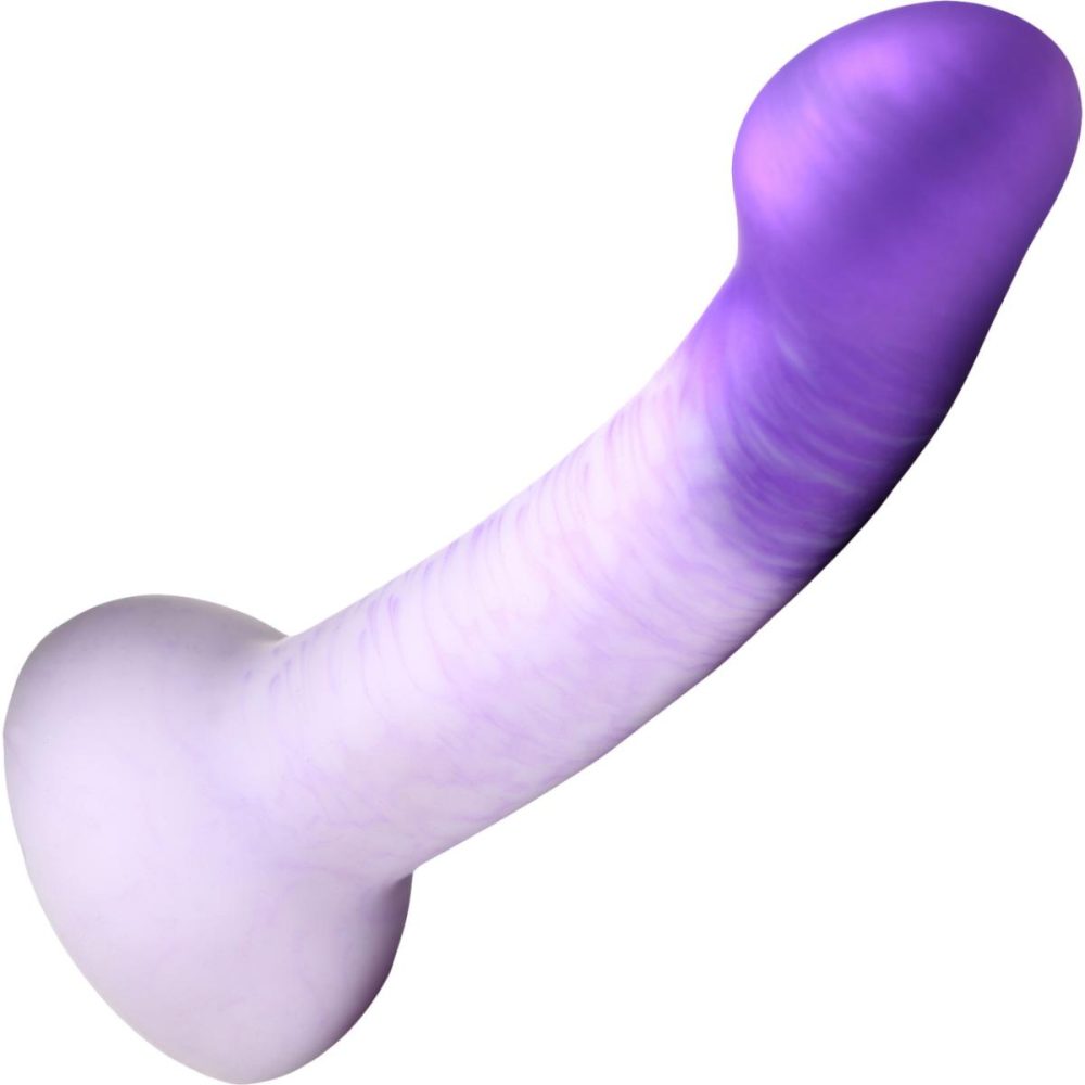 Non-Phallic Dildos | G-Swirl G-Spot 6.9" Silicone Suction Cup Dildo – Purple & White