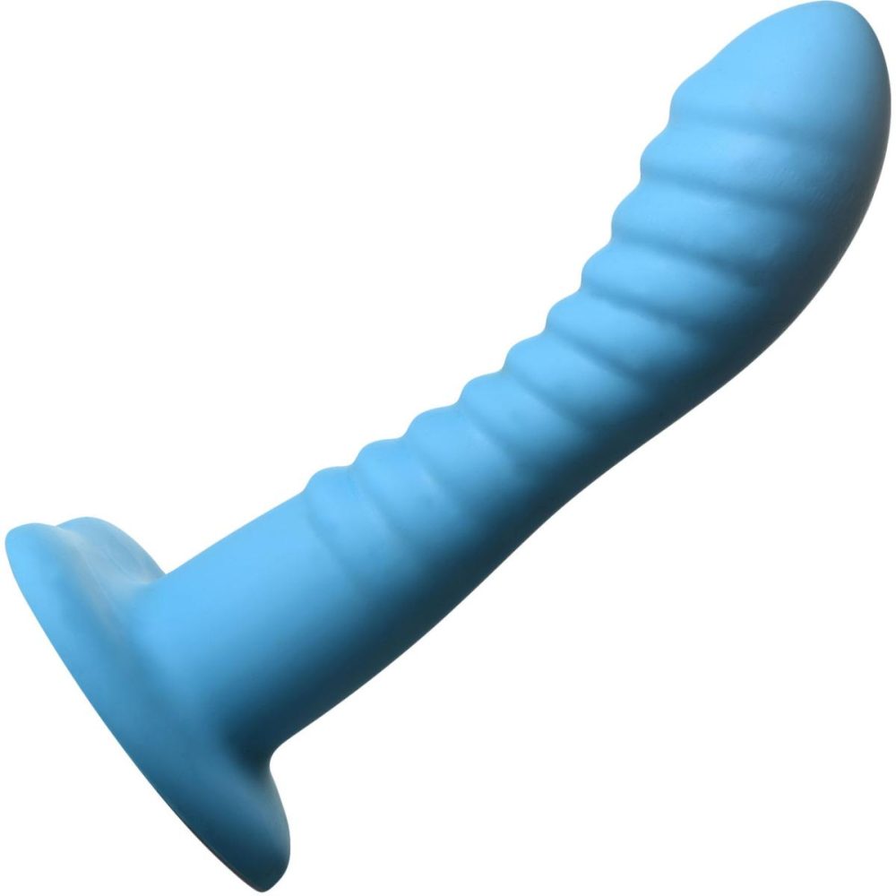 Non-Phallic Dildos | Simply Sweet Ribbed 7" Silicone G-Spot Suction Cup Dildo – Blue