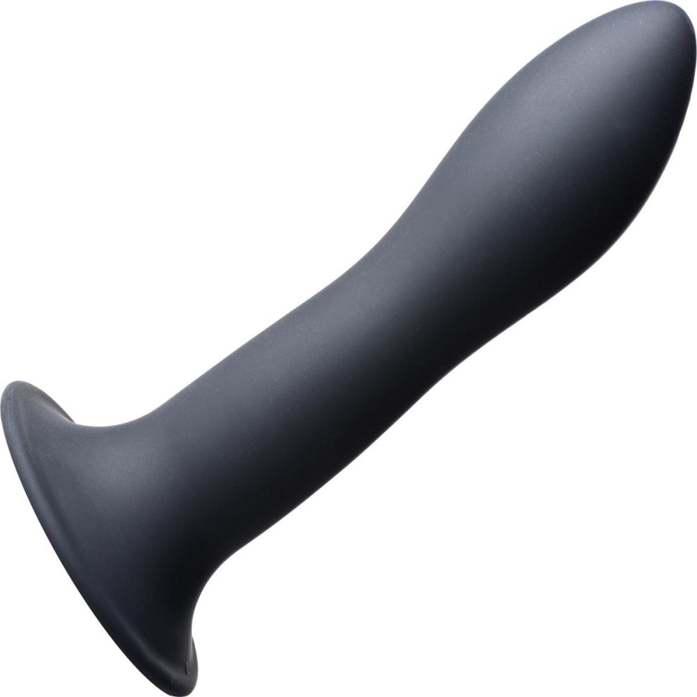 Non-Phallic Dildos | Squeezable Slender Suction Cup Dildo – Black