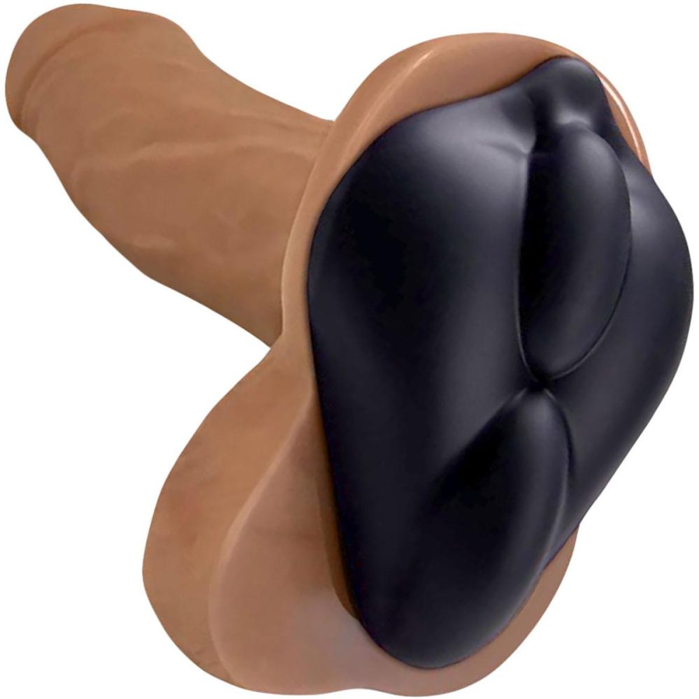 Non-Vibrating Silicone Grinders | b.cush Soft Silicone Dildo Base for Harness Play – Black