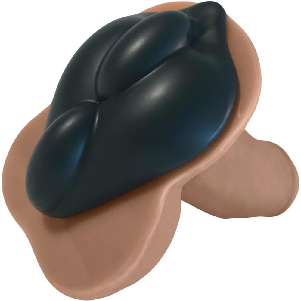 Non-Vibrating Silicone Grinders | b.cush Soft Silicone Dildo Base for Harness Play – Black