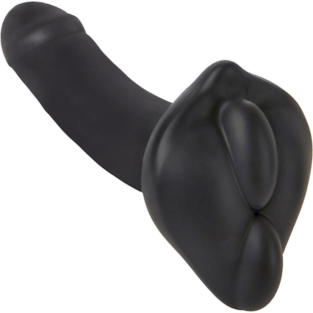 Non-Vibrating Silicone Grinders | Bumpher Soft Silicone Dildo Base for Harness Play – Black