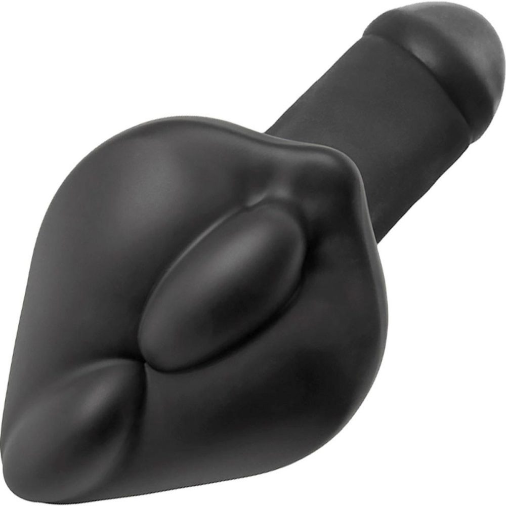 Non-Vibrating Silicone Grinders | Bumpher Soft Silicone Dildo Base for Harness Play – Black