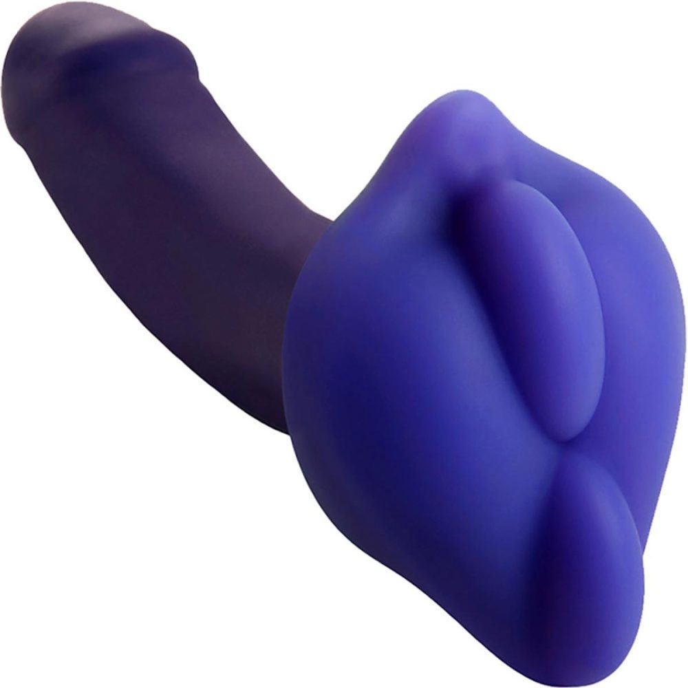 Non-Vibrating Silicone Grinders | Bumpher Soft Silicone Dildo Base for Harness Play – Midnight Blue