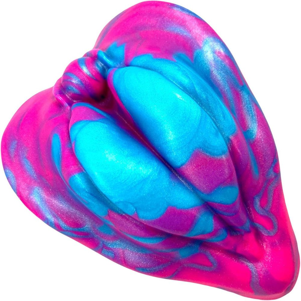 Non-Vibrating Silicone Grinders | The LaBae Platinum Silicone Labia Heart Shaped Grinder – Indigo To Pink