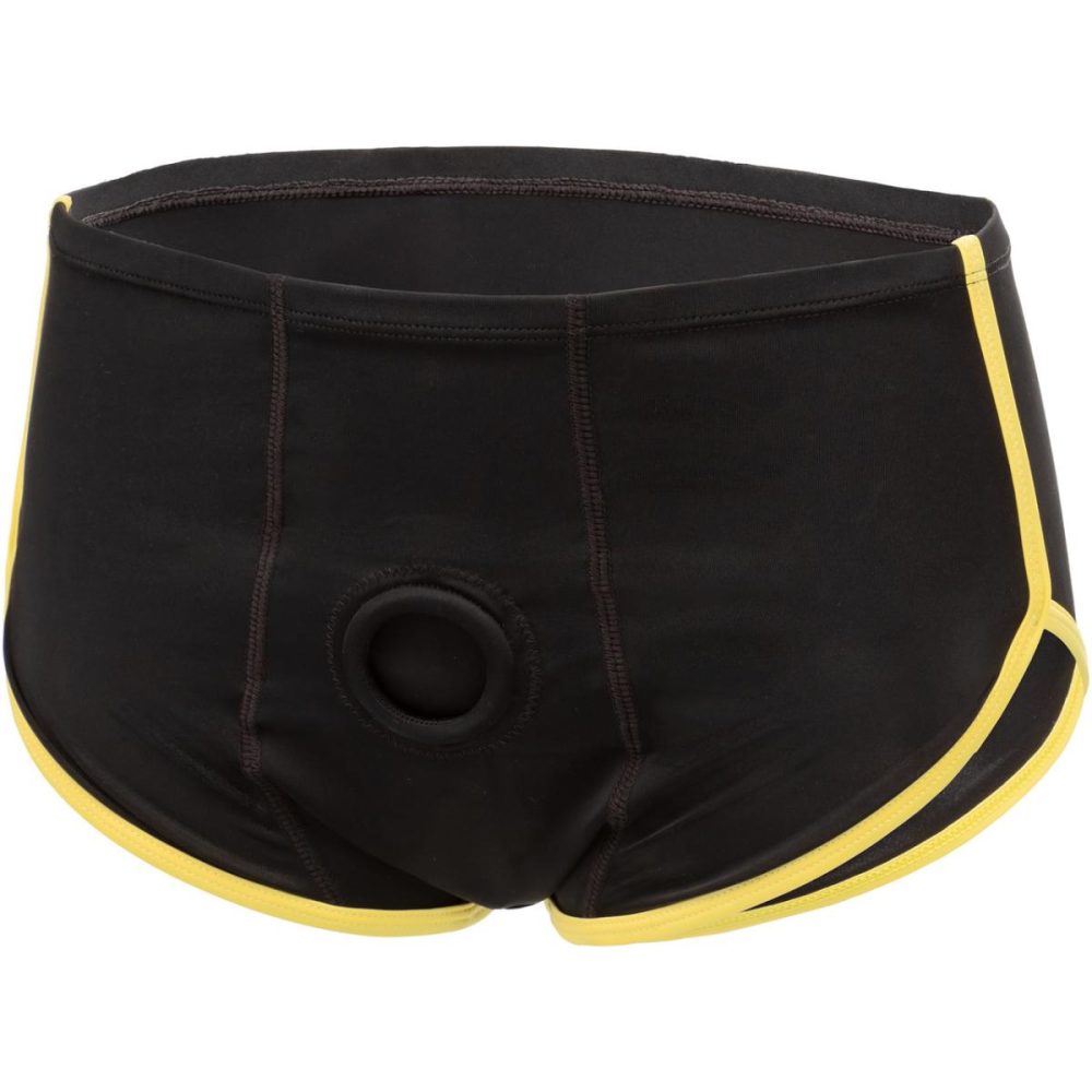 Panty & Brief Style Harnesses | Boundless Black & Yellow Brief Strap-On Harness , 2 X-Large – 3 X-Large