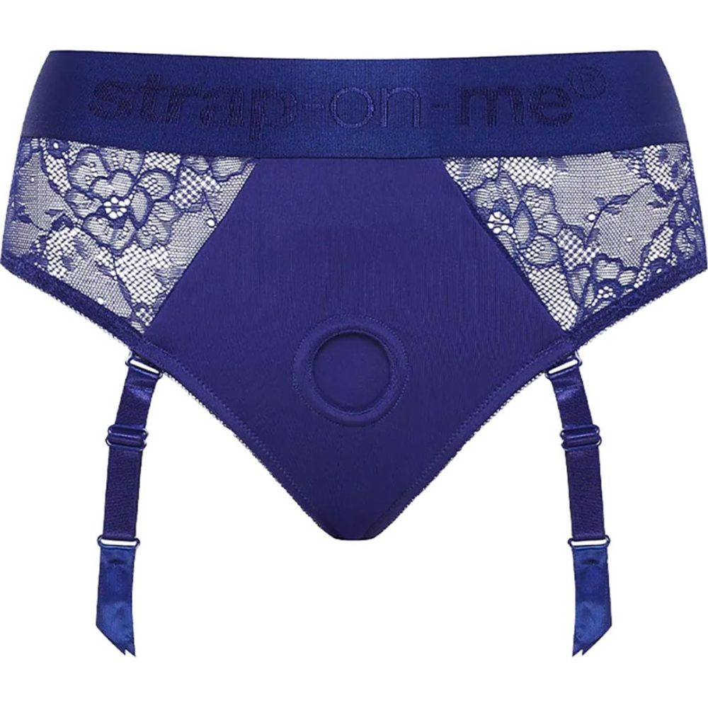 Panty & Brief Style Harnesses | Strap-on-Me Royal Blue Lingerie Diva Strap-On Harness – X-Large