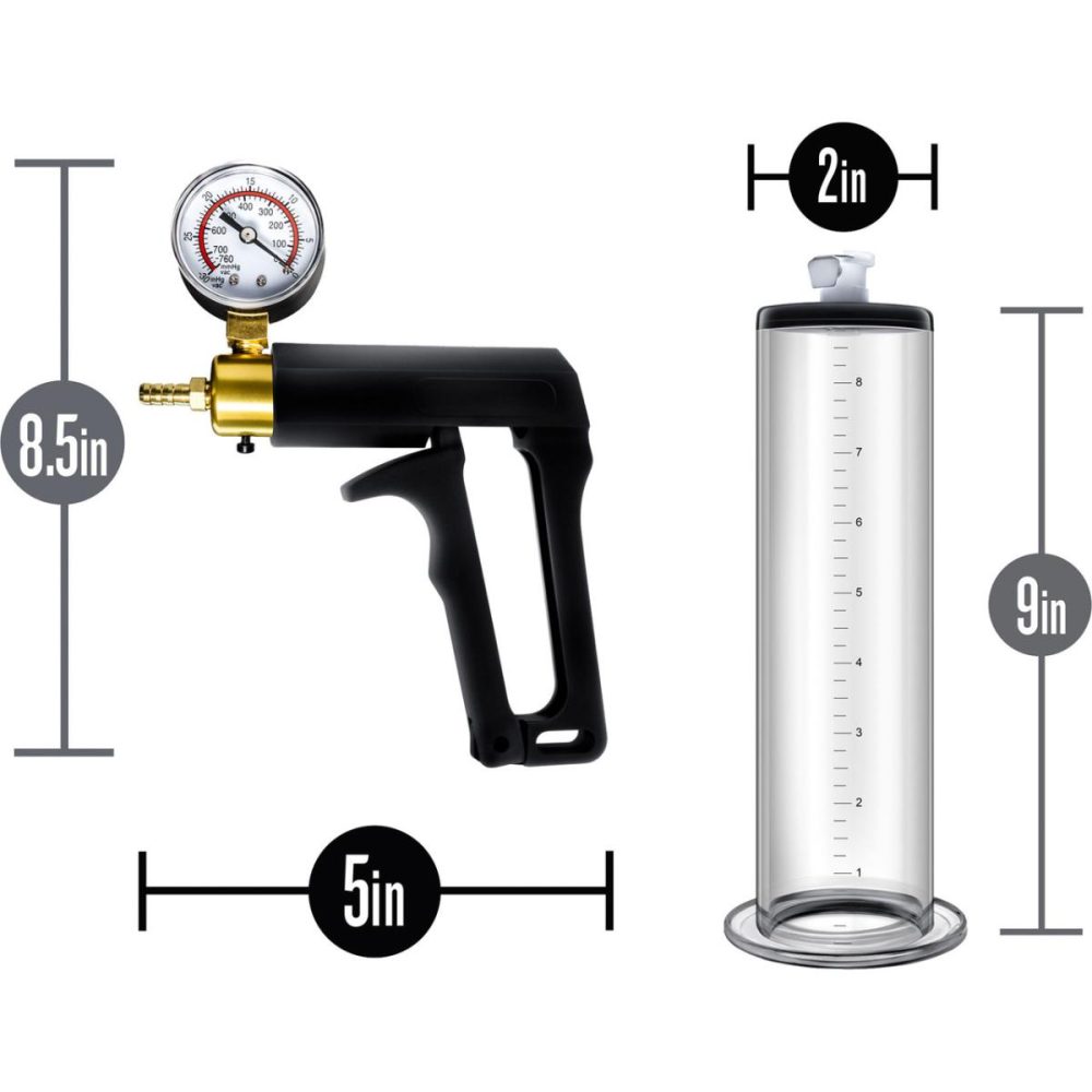 Penis Pumps | Performance VX7 Vacuum Penis Pump With Brass Pistol & Pressure Gauge – Clear