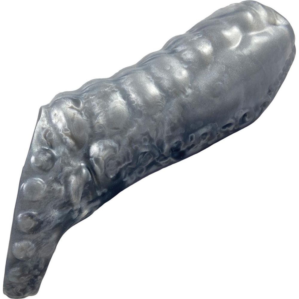 Penis Toys | Leviathan Platinum Silicone Penis Sheath – Medium, Silver