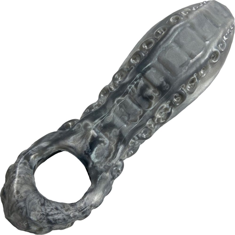 Penis Toys | Leviathan Platinum Silicone Penis Sheath – Medium, Silver