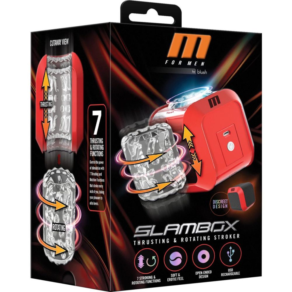 Penis Toys | M For Men SlamBox Automatic Thrusting Rotating Open Ended Penis Stroker