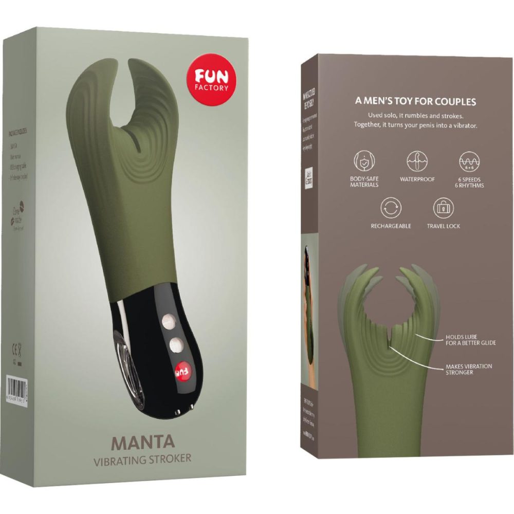 Penis Toys | MANTA Vibrating Penis Stroker & Couples Penis Toy – Moss Green