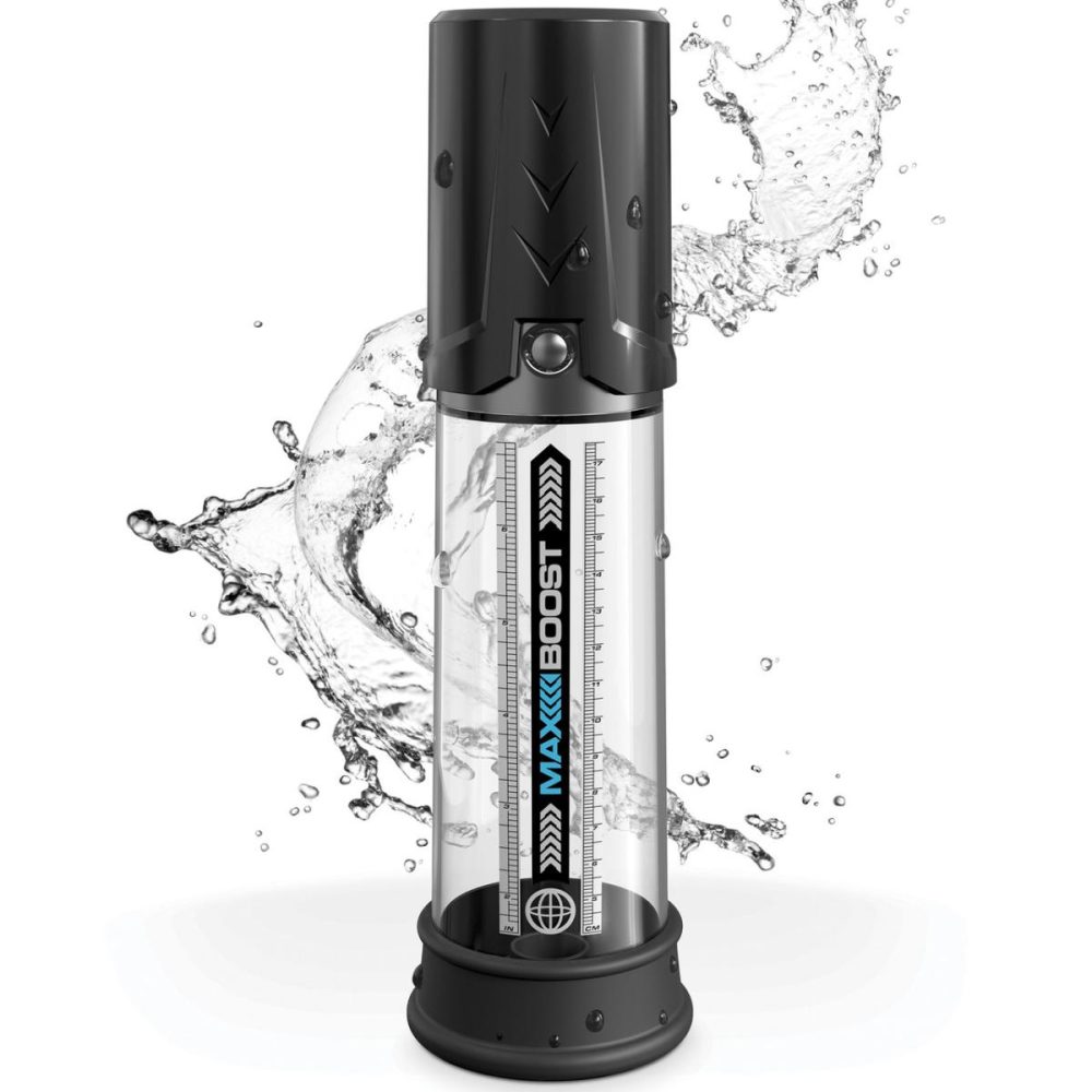 Penis Toys | Pump Worx Max Boost Penis Pump – Black & Clear