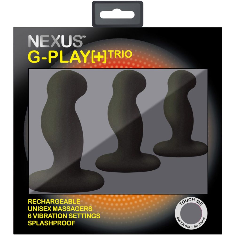 Prostate Massagers | G-Play Trio+ Unisex Rechargeable Silicone 3 Piece Vibrator Set