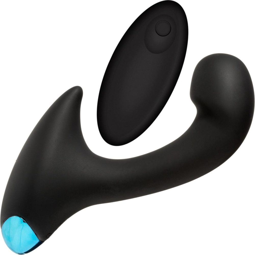 Prostate Massagers | OptiMALE Vibrating P-Curve With Wireless Remote Silicone Prostate Massager