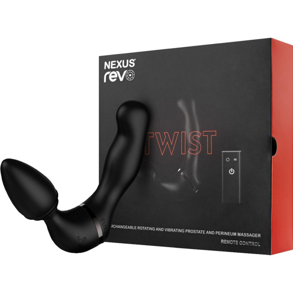 Prostate Massagers | Revo Twist Dual Use Silicone Vibrating Anal Plug & Rotating Prostate Massager With Remote