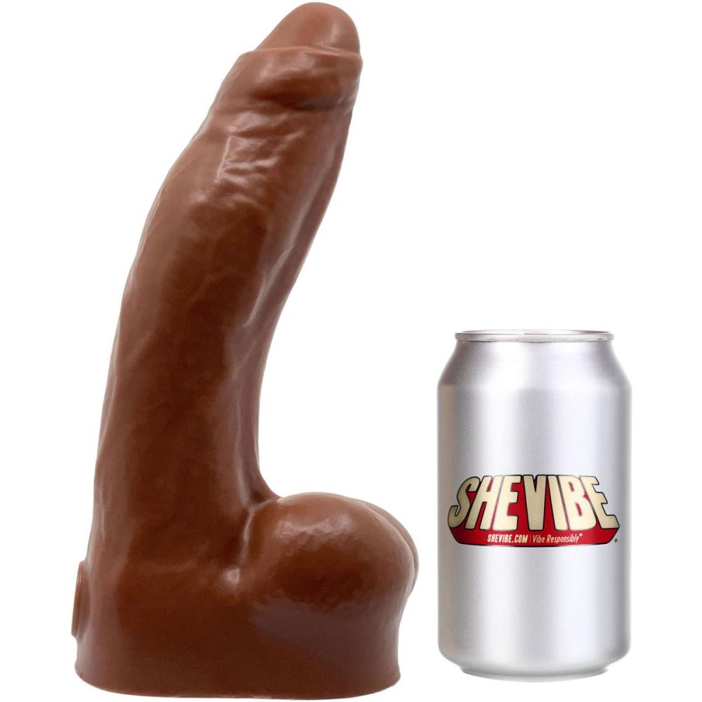 Realistic Dildos | BIG Daddy Dakota Uncut XXL 10" Platinum Silicone Realistic Dildo With Balls – Chocolate