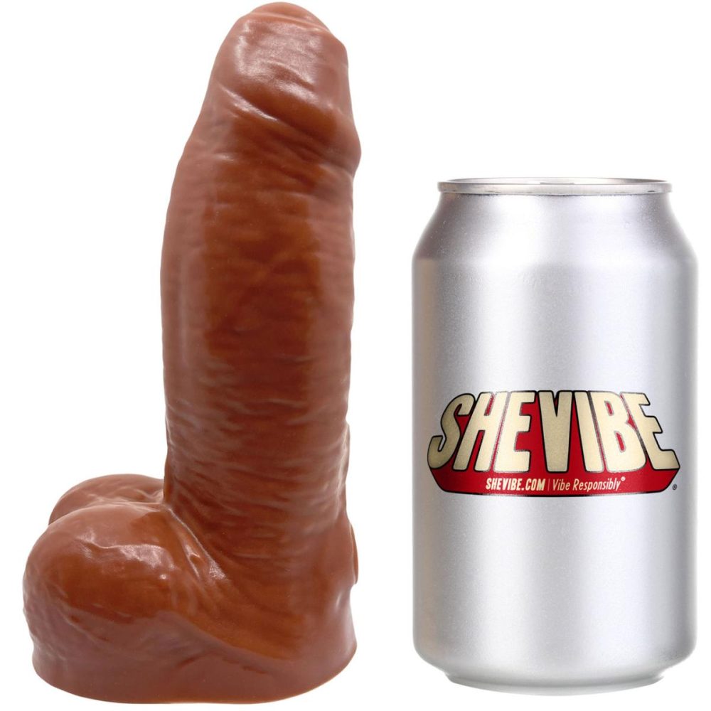 Realistic Dildos | BIG Daddy Danny Uncut Large 6.5" Platinum Silicone Realistic Dildo With Balls – Chocolate