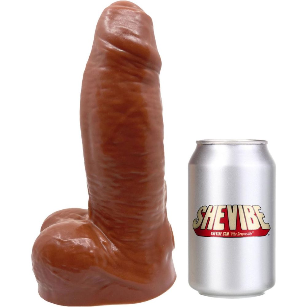 Realistic Dildos | BIG Daddy Danny Uncut XXL 9" Platinum Silicone Realistic Dildo With Balls – Chocolate