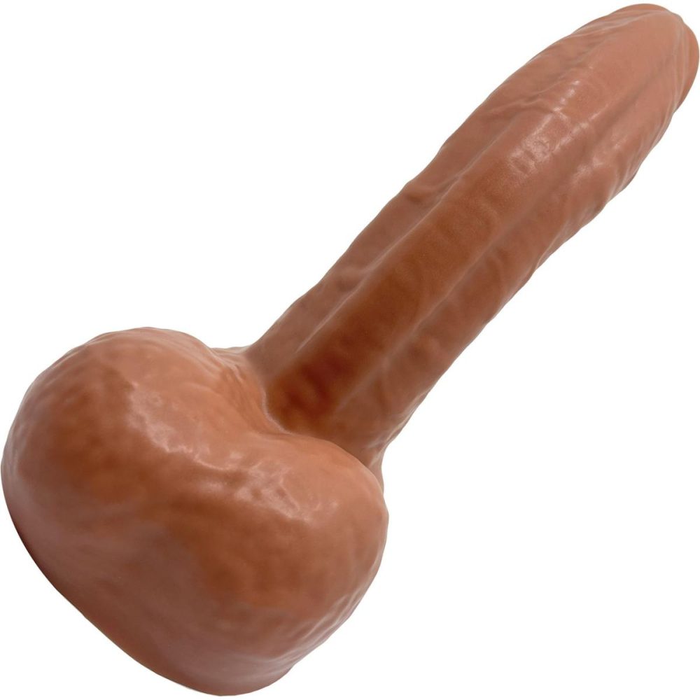 Realistic Dildos | BIG Daddy Dante XL 9.5" Platinum Silicone Realistic Dildo With Balls – Caramel