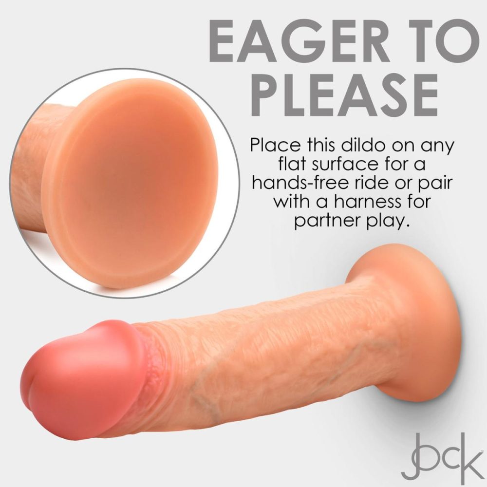 Realistic Dildos | Jock Dual Density 8" Real Skin Realistic Silicone Suction Cup Dildo – Vanilla