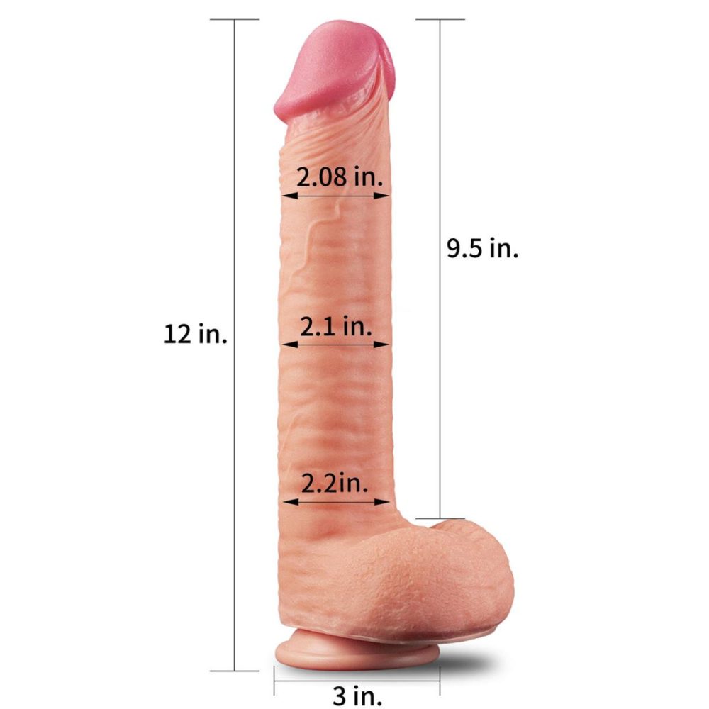 Realistic Dildos | Sigmar XL 9.5" Realistic Dual Density Silicone Dildo With Suction Cup & Balls