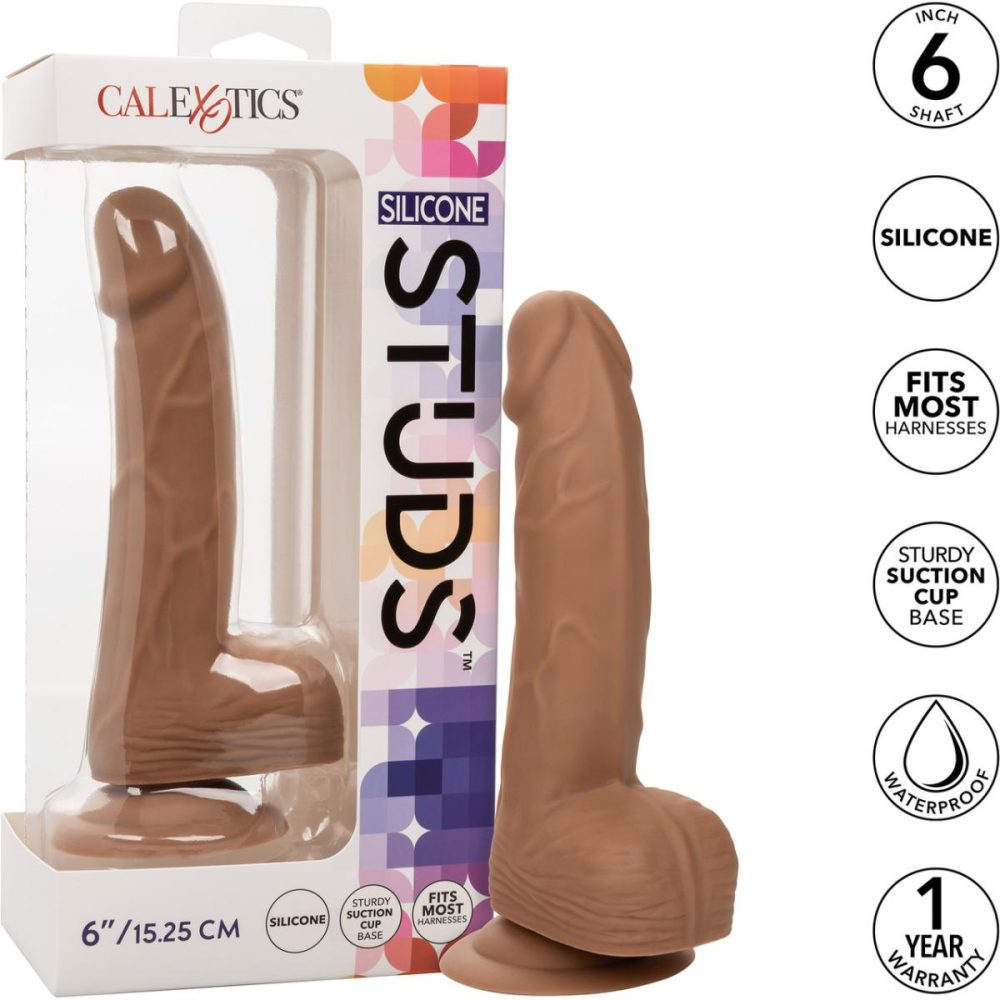 Realistic Dildos | Silicone Studs Realistic 6" Suction Cup Dildo – Caramel