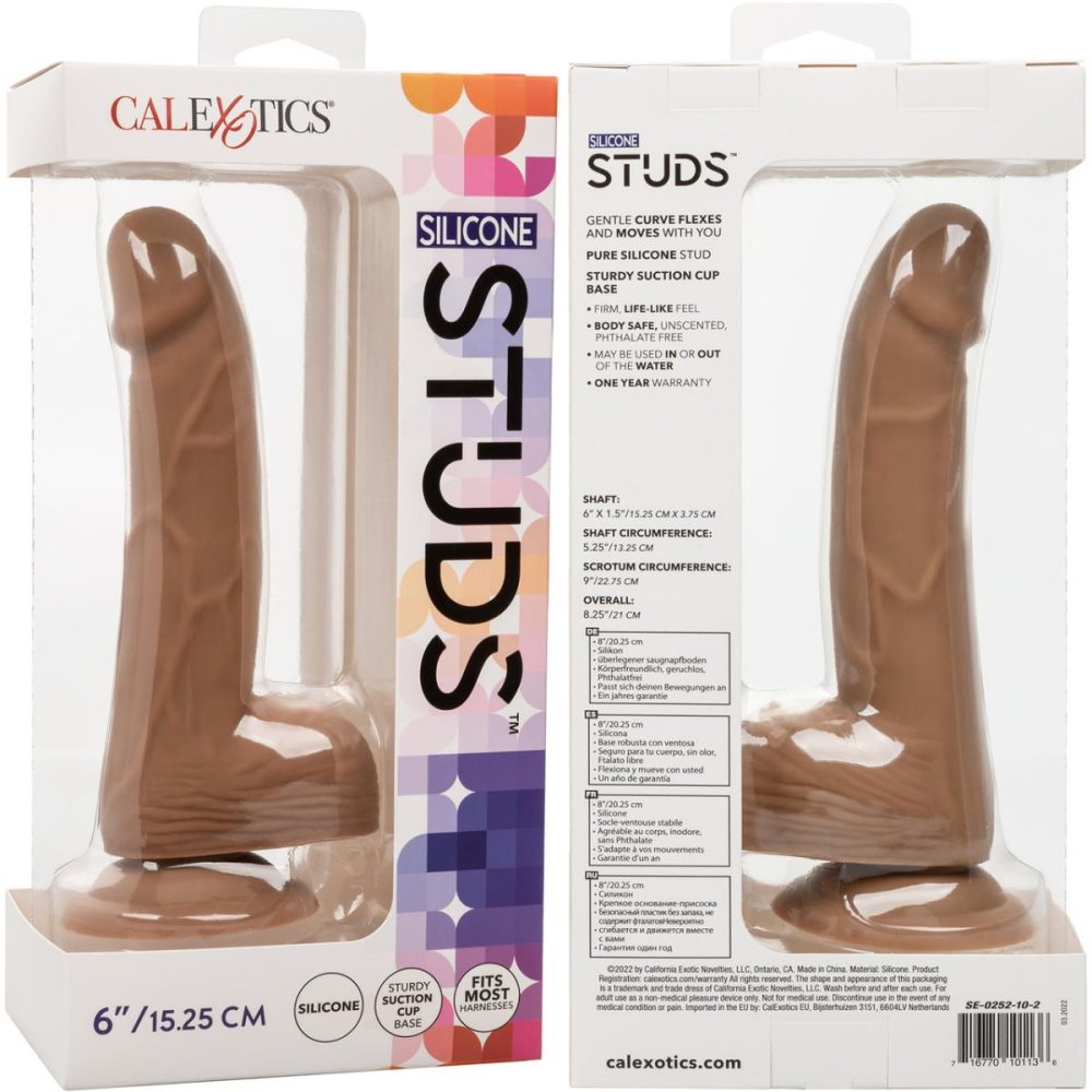 Realistic Dildos | Silicone Studs Realistic 6" Suction Cup Dildo – Caramel