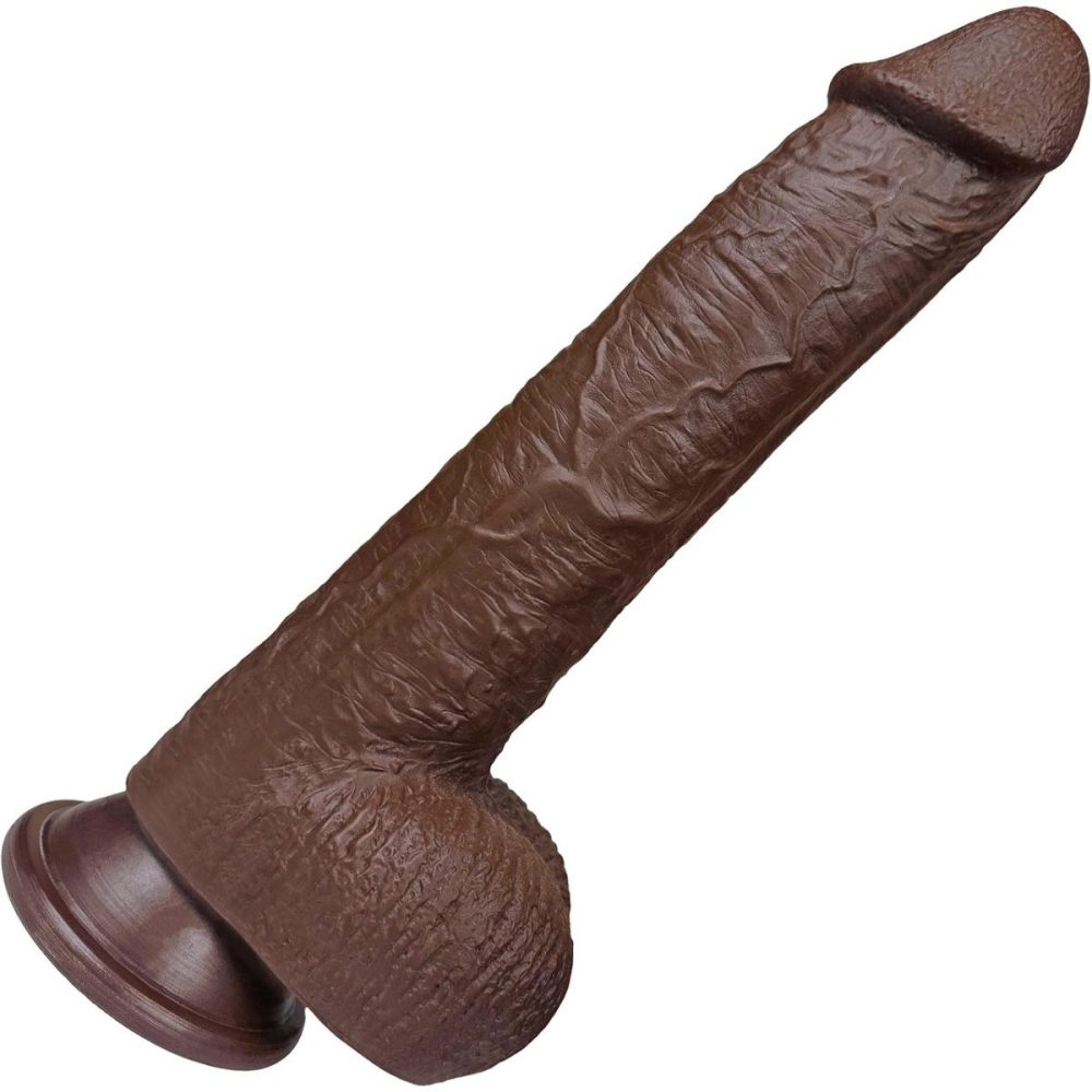 Realistic Dildos | The Engineer 7 Inch Silicone Realistic Dildo With Balls & Suction Cup Base – Chocolate