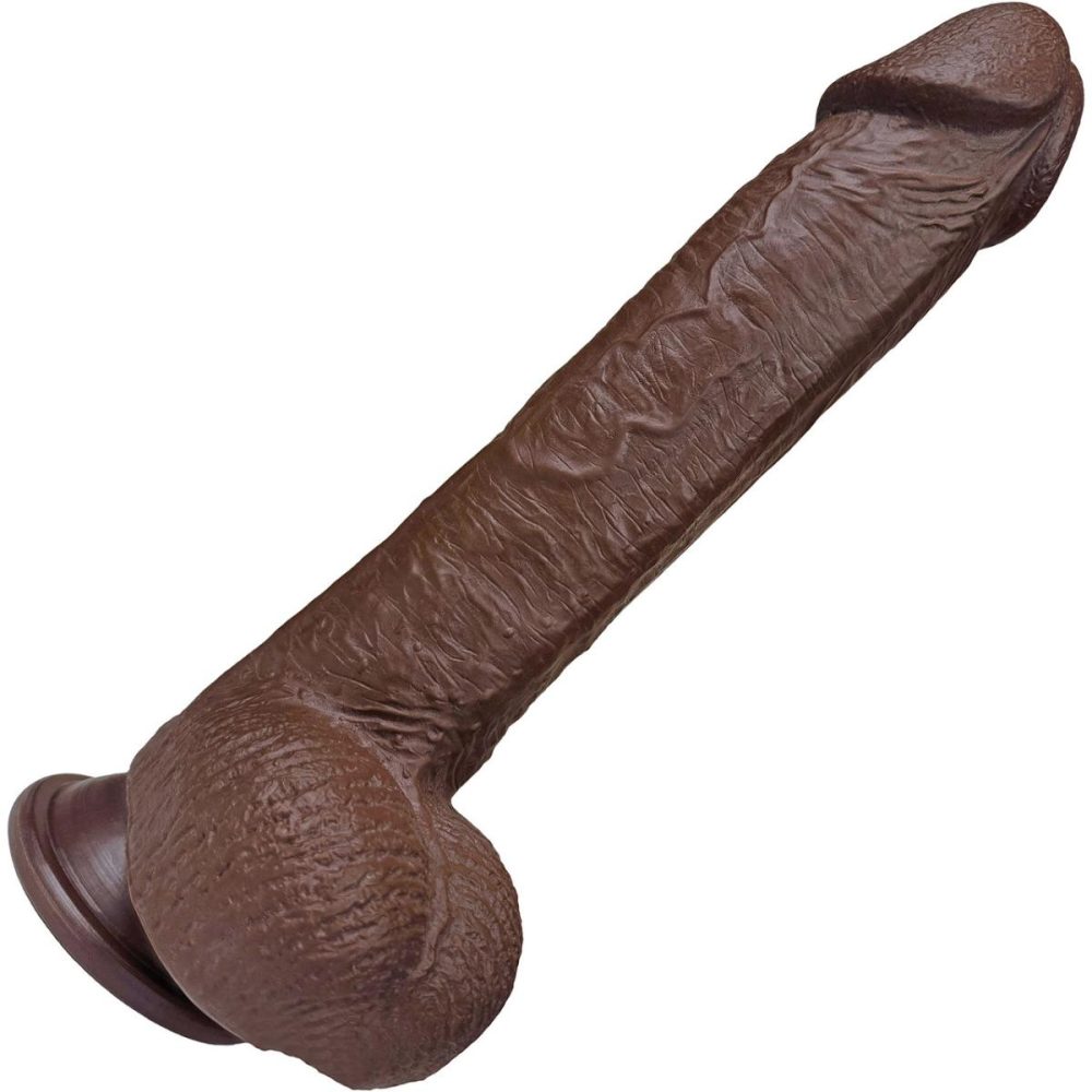 Realistic Dildos | The Engineer 7 Inch Silicone Realistic Dildo With Balls & Suction Cup Base – Chocolate