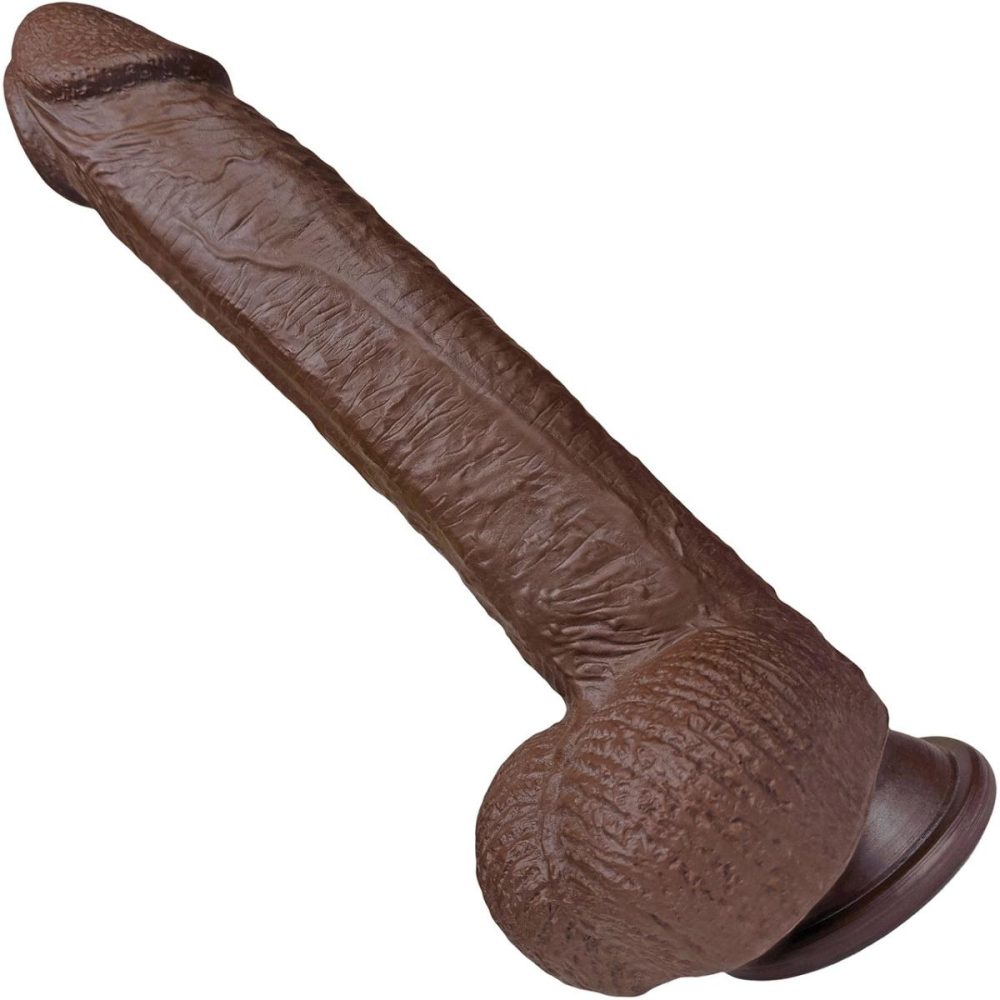 Realistic Dildos | The Engineer 7 Inch Silicone Realistic Dildo With Balls & Suction Cup Base – Chocolate