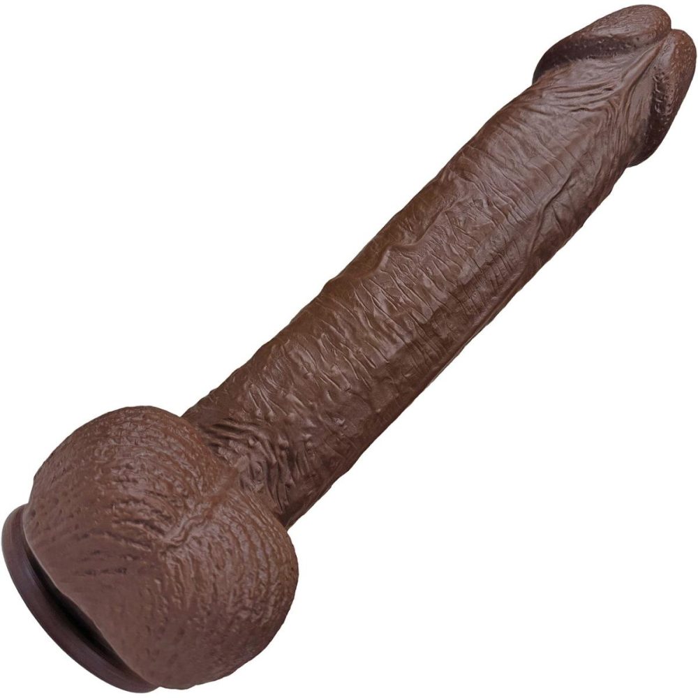 Realistic Dildos | The Engineer 7 Inch Silicone Realistic Dildo With Balls & Suction Cup Base – Chocolate