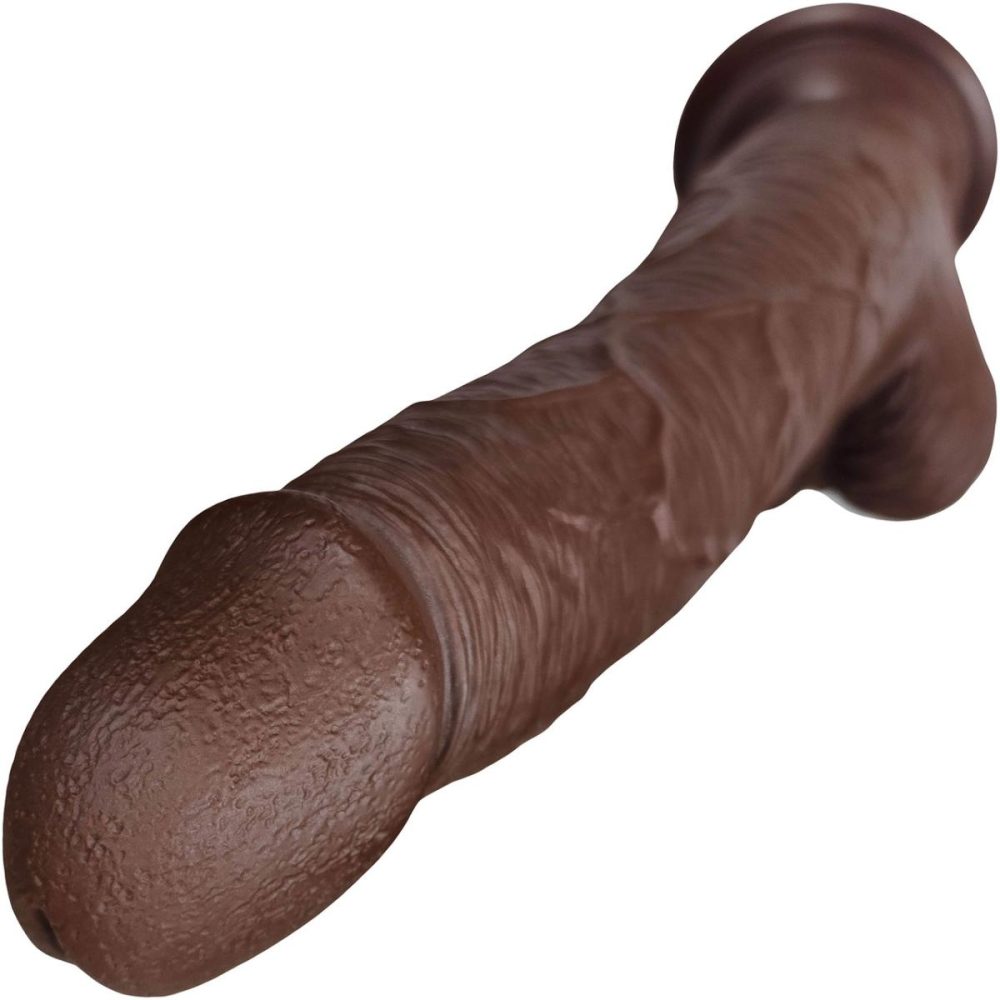 Realistic Dildos | The Seaman 7.5 Inch Silicone Realistic Dildo With Balls & Suction Cup Base – Chocolate