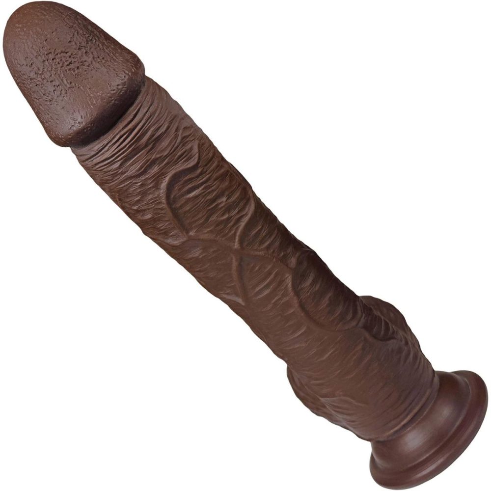 Realistic Dildos | The Seaman 7.5 Inch Silicone Realistic Dildo With Balls & Suction Cup Base – Chocolate