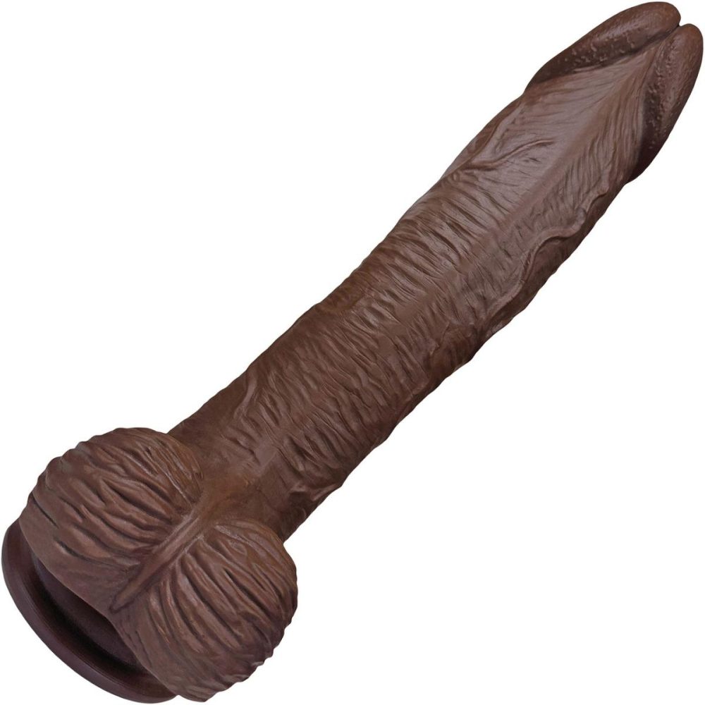 Realistic Dildos | The Seaman 7.5 Inch Silicone Realistic Dildo With Balls & Suction Cup Base – Chocolate