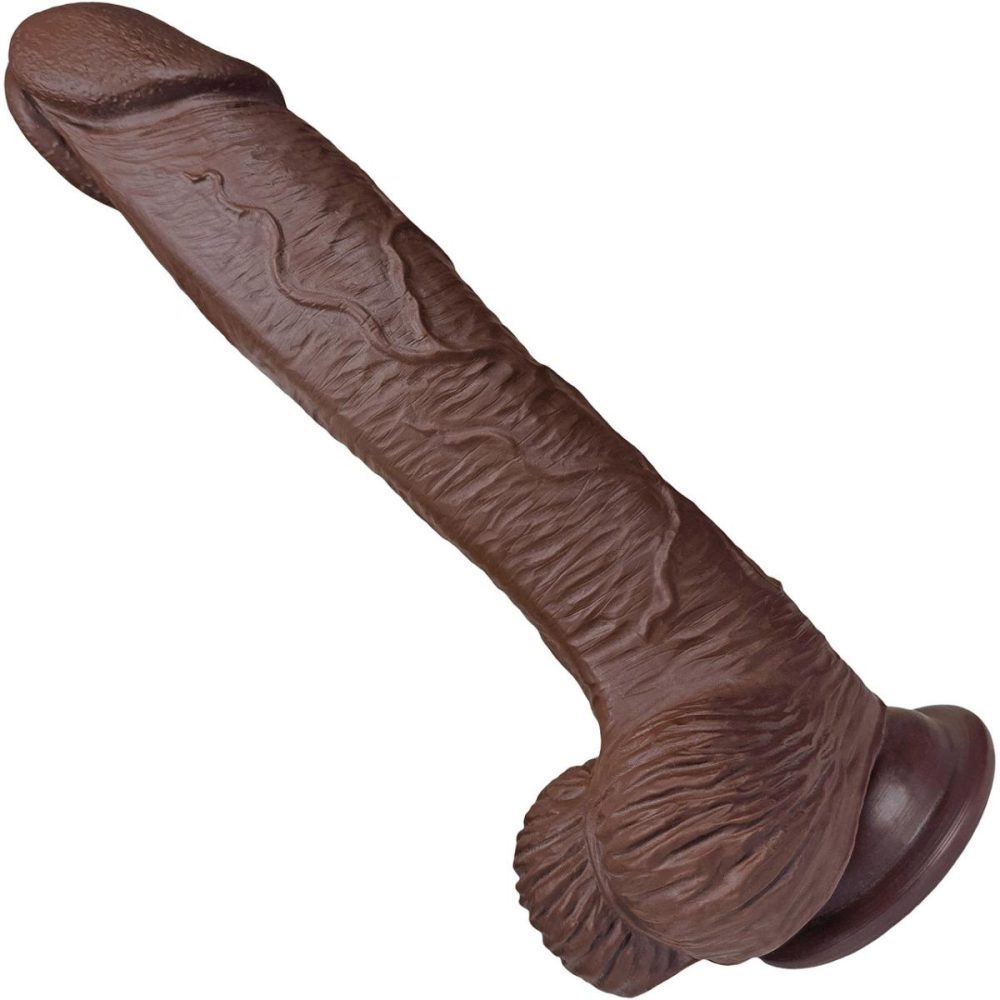 Realistic Dildos | The Seaman 7.5 Inch Silicone Realistic Dildo With Balls & Suction Cup Base – Chocolate