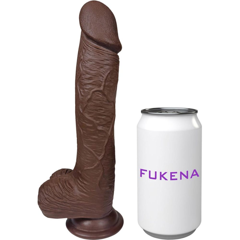 Realistic Dildos | The Seaman 7.5 Inch Silicone Realistic Dildo With Balls & Suction Cup Base – Chocolate